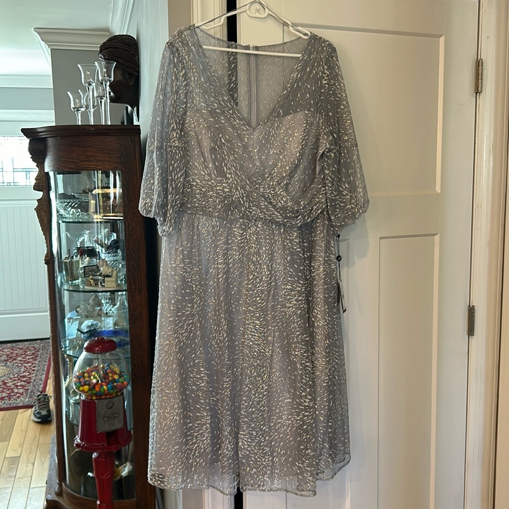 Adrianna Papell dusty blue new with tags dress.